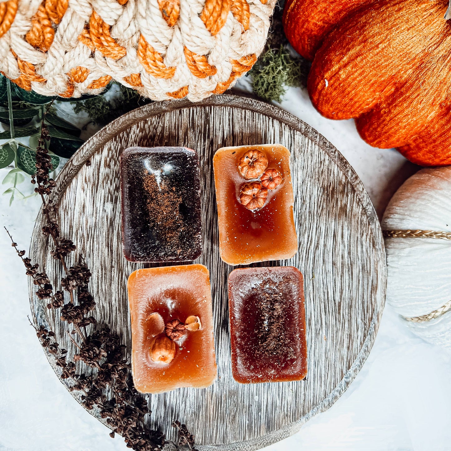 Pumpkin Wax Melts, Unique Pumpkin Lover Gift LIMITED EDITION: White Standard labels / Pumpkin