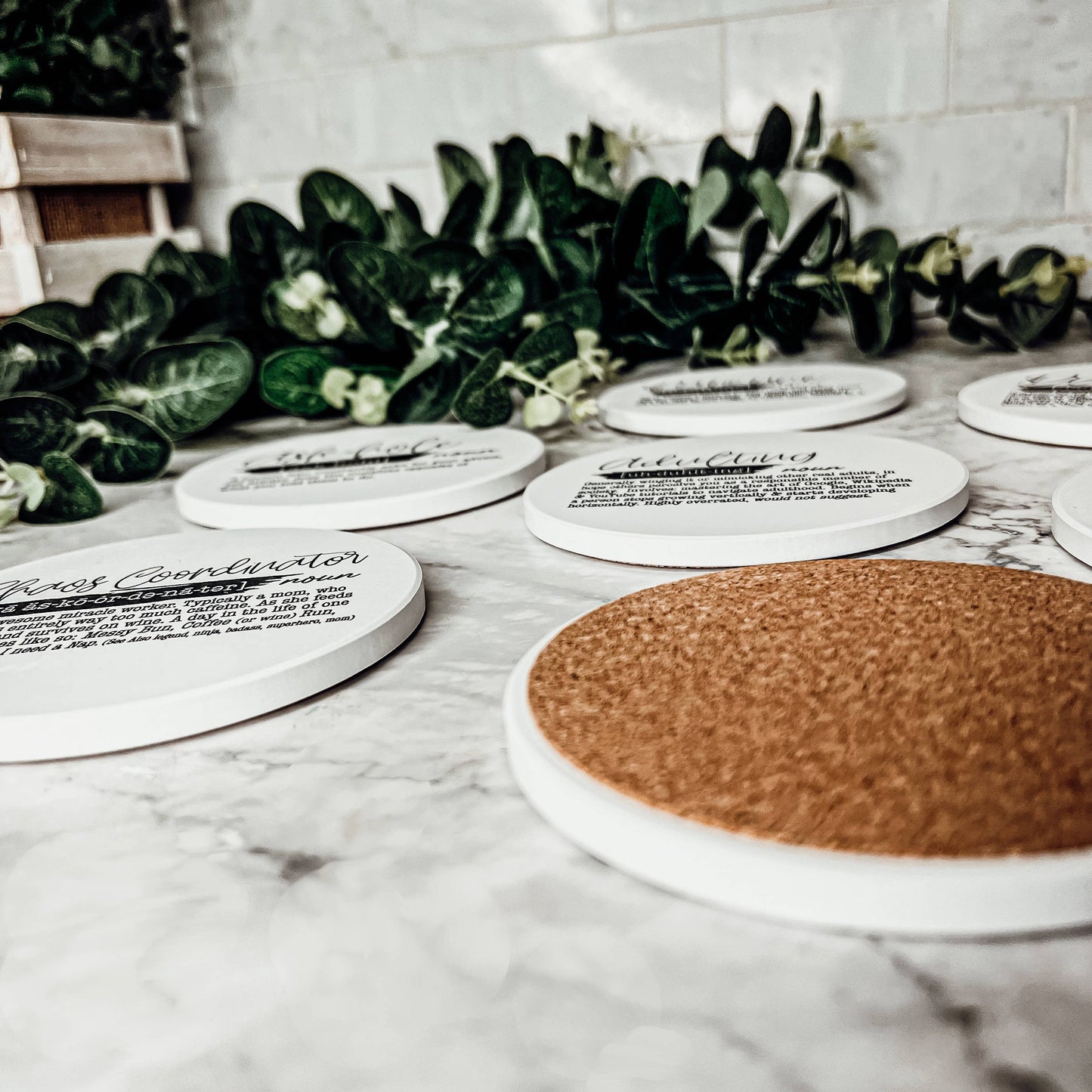 Hilarious Housewarming Gift Set, Funny Ceramic Coaster Humor: Coffee