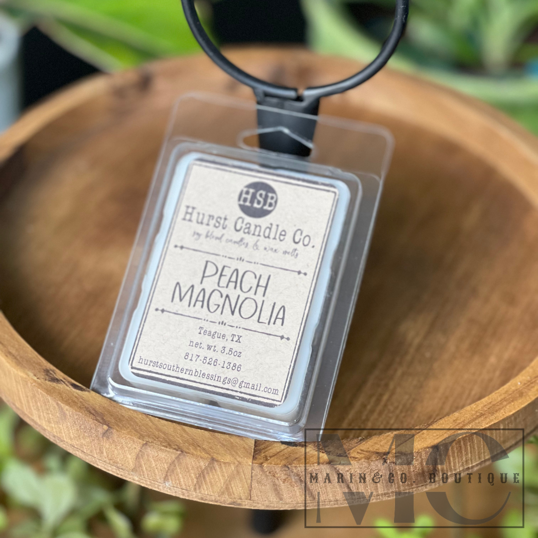 Peach Magnolia Hurst Candle Co. Wax Melts