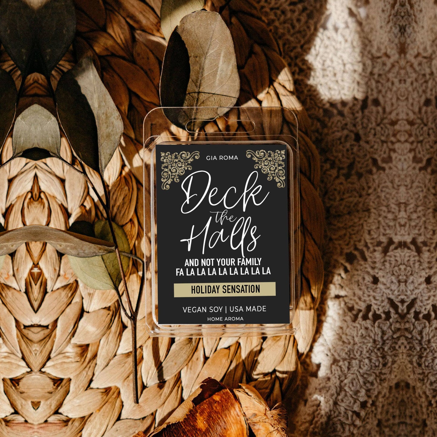 Christmas Home Fragrance, Soy Wax Melt Funny Cheap Gift Idea: Coffee Vanilla / White Label