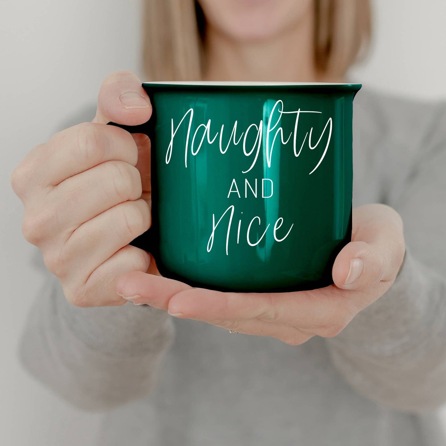 We're Like Really into Christmas Coffee Mugs, Modern Holiday: Deck the Halls-Green Mug