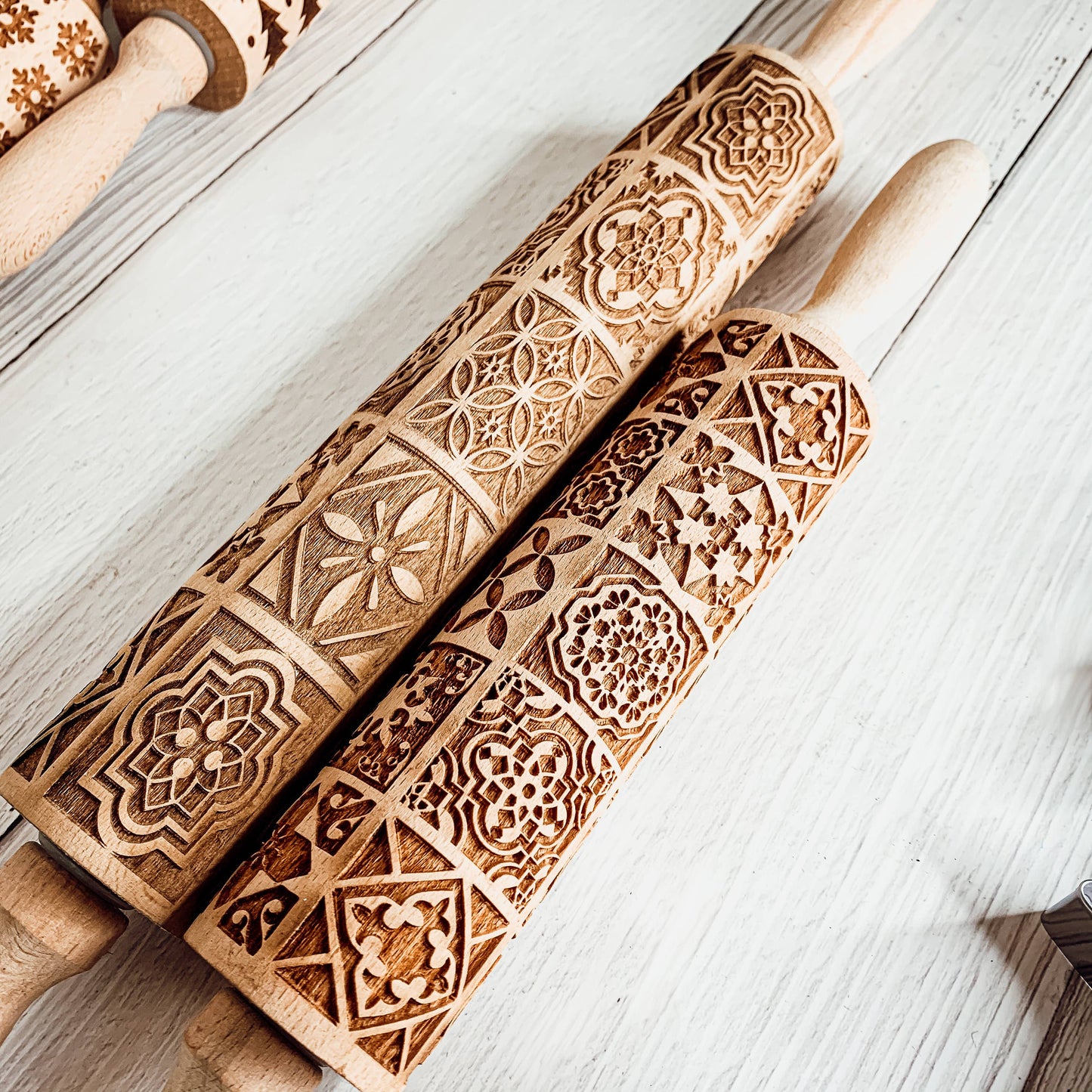 Christmas Baking Gift Set, Wooden Rolling Pins for Cookies: Yes Please / Standard 13.75" / Reindeer