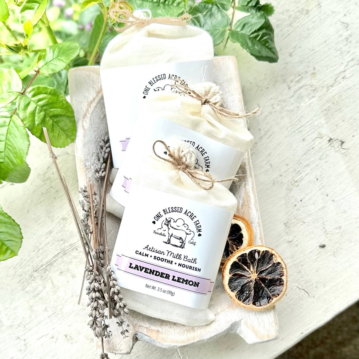 Lavender Lemon Goat Milk Tub Tea, Artisan Milk Bath