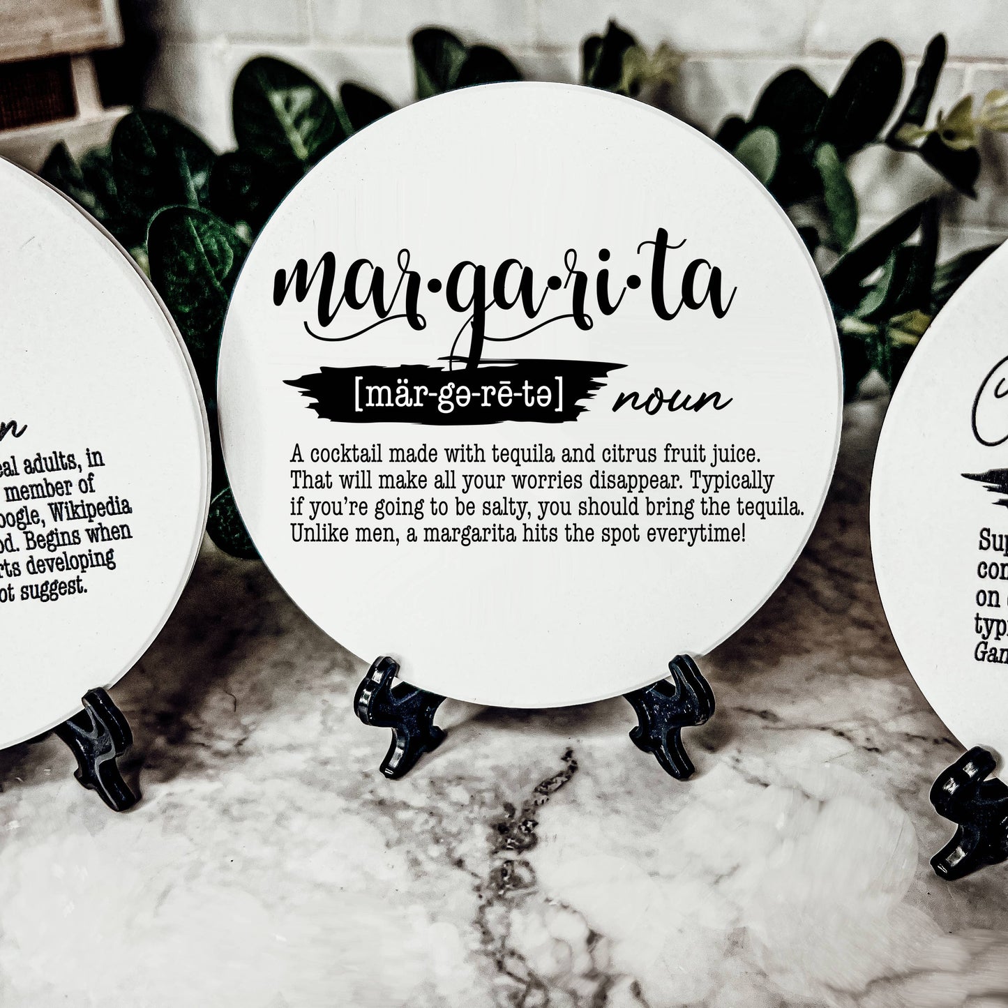 Hilarious Housewarming Gift Set, Funny Ceramic Coaster Humor: Coffee