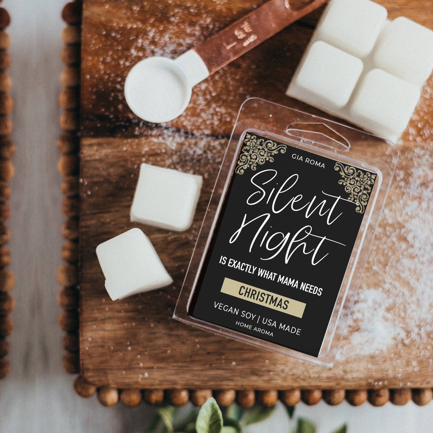 Christmas Home Fragrance, Soy Wax Melt Funny Cheap Gift Idea: Coffee Vanilla / White Label