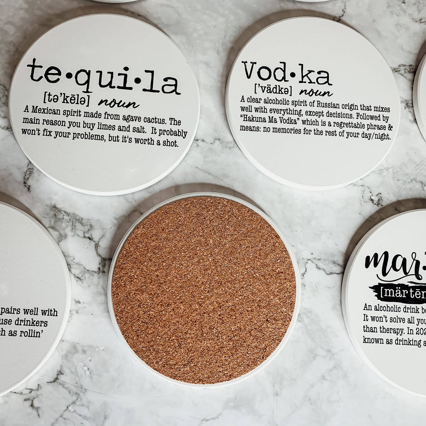 Hilarious Housewarming Gift Set, Funny Ceramic Coaster Humor: Coffee
