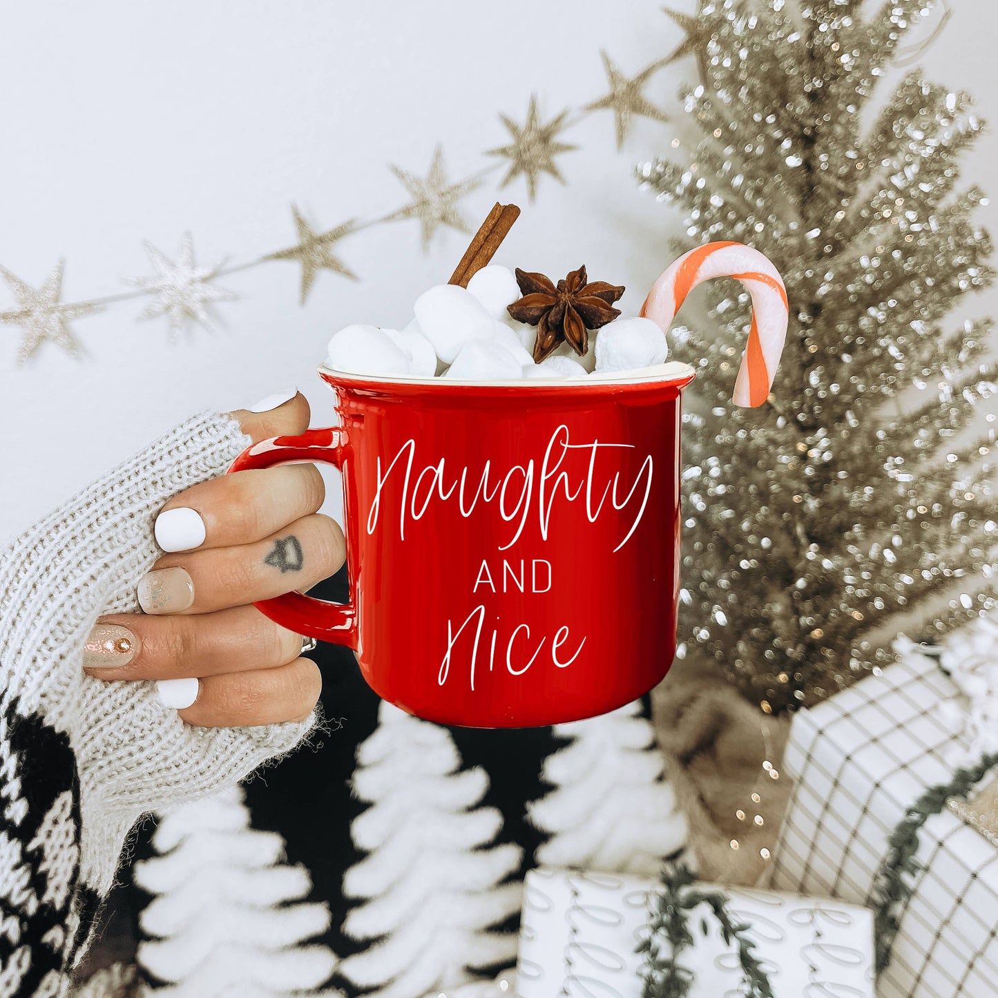 We're Like Really into Christmas Coffee Mugs, Modern Holiday: Deck the Halls-Green Mug