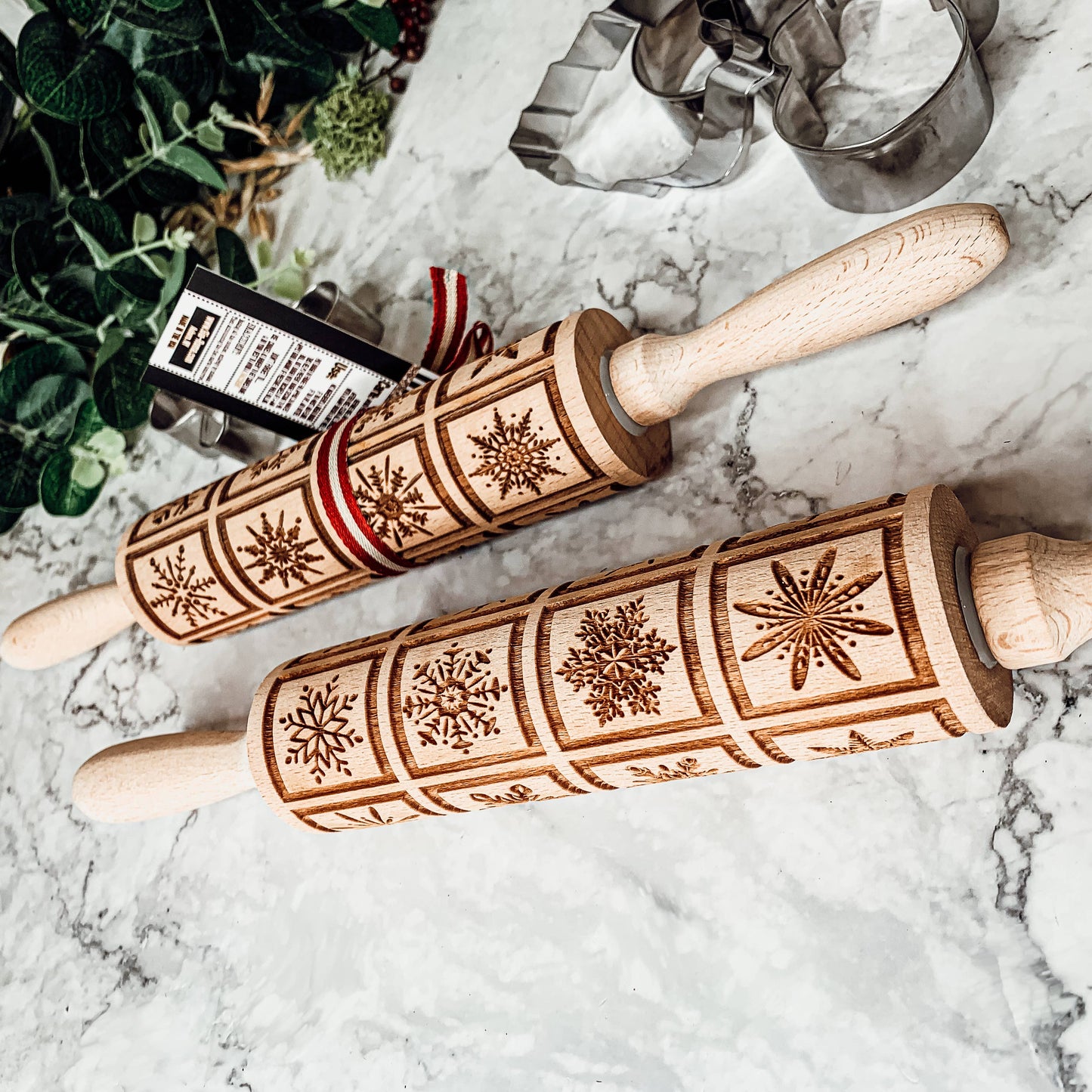 Christmas Baking Gift Set, Wooden Rolling Pins for Cookies: Yes Please / Standard 13.75" / Reindeer