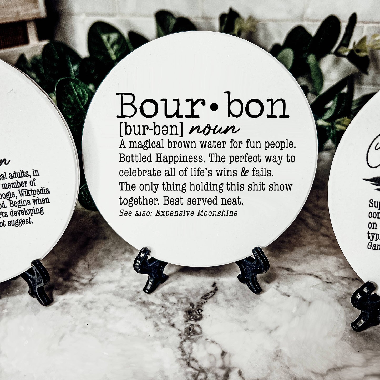 Hilarious Housewarming Gift Set, Funny Ceramic Coaster Humor: Coffee