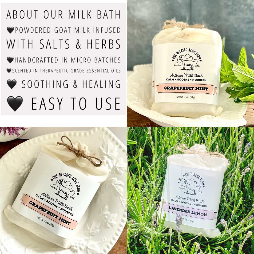 Lavender Lemon Goat Milk Tub Tea, Artisan Milk Bath