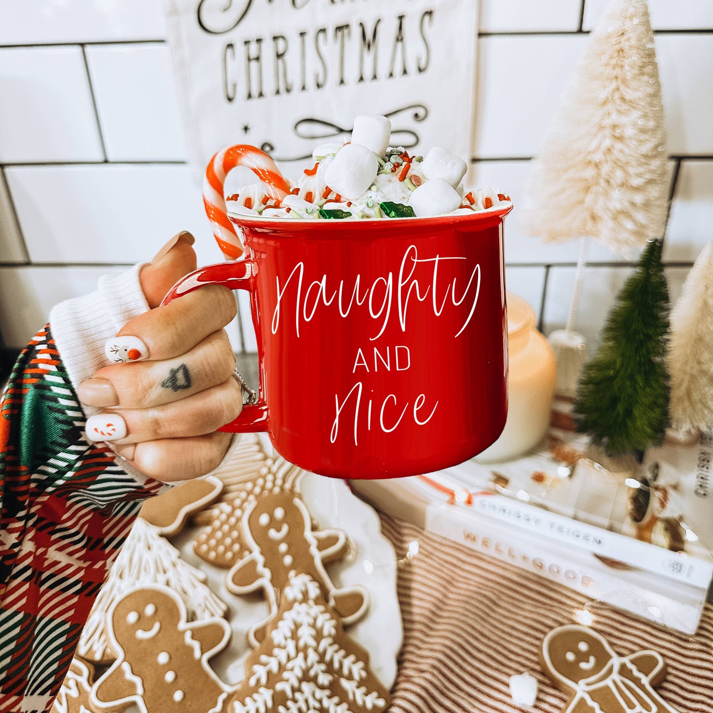We're Like Really into Christmas Coffee Mugs, Modern Holiday: Deck the Halls-Green Mug