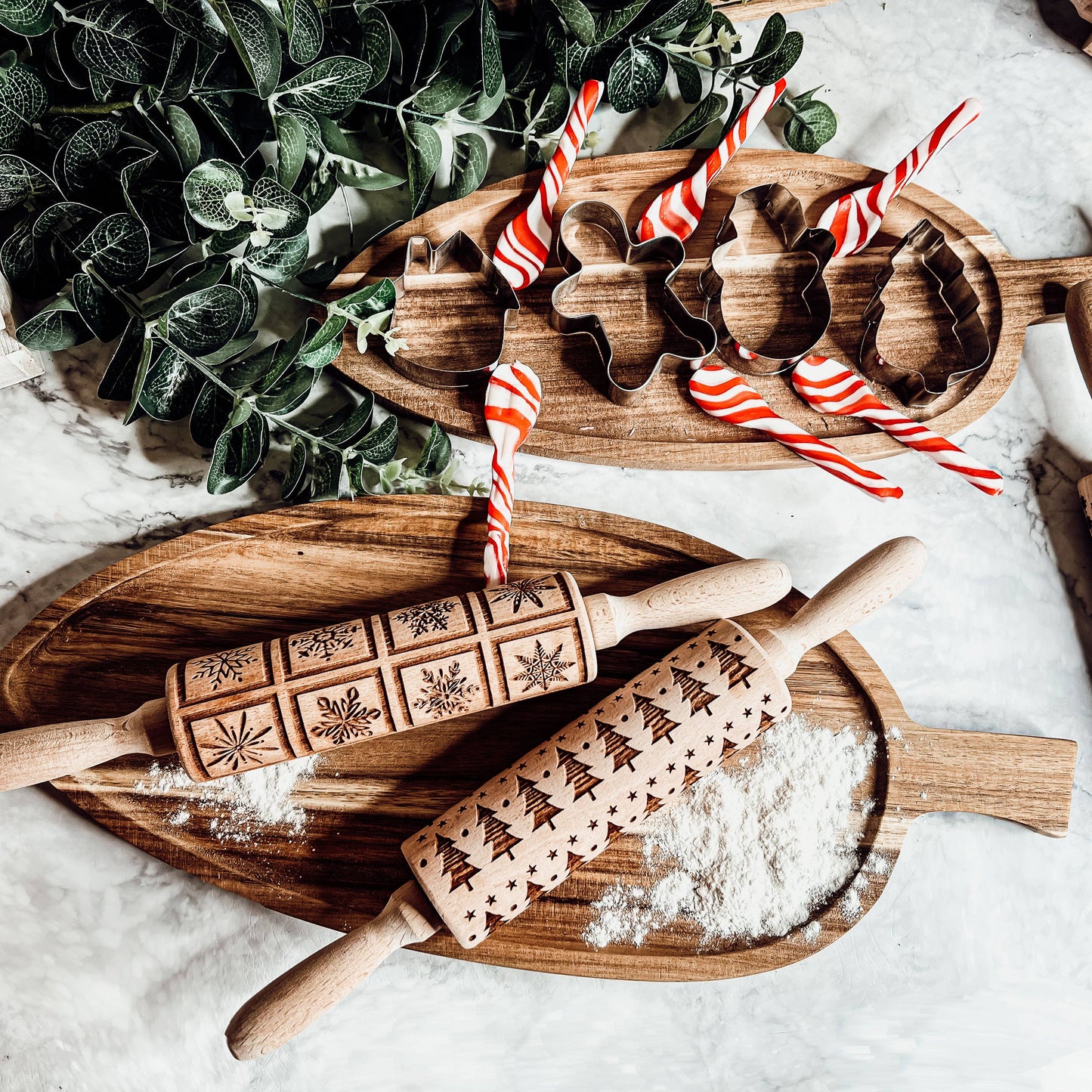 Christmas Baking Gift Set, Wooden Rolling Pins for Cookies: Yes Please / Standard 13.75" / Reindeer