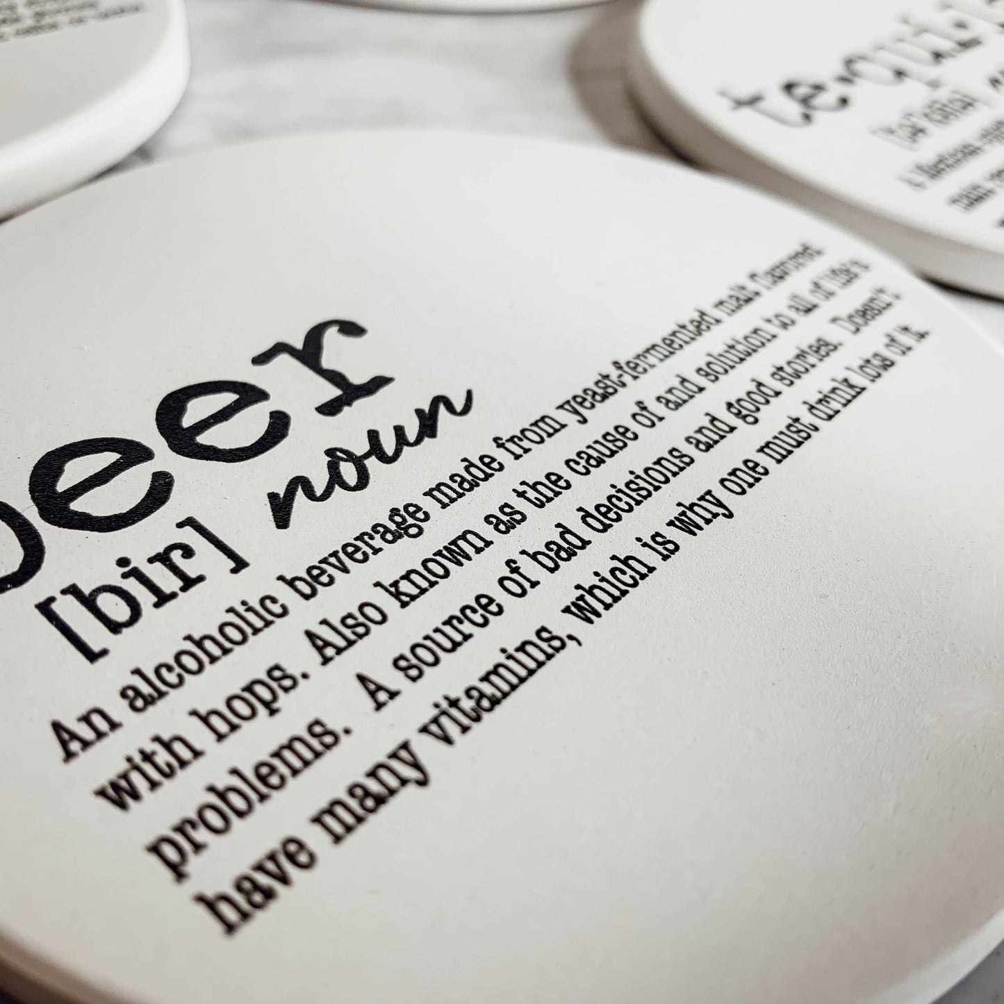 Hilarious Housewarming Gift Set, Funny Ceramic Coaster Humor: Coffee