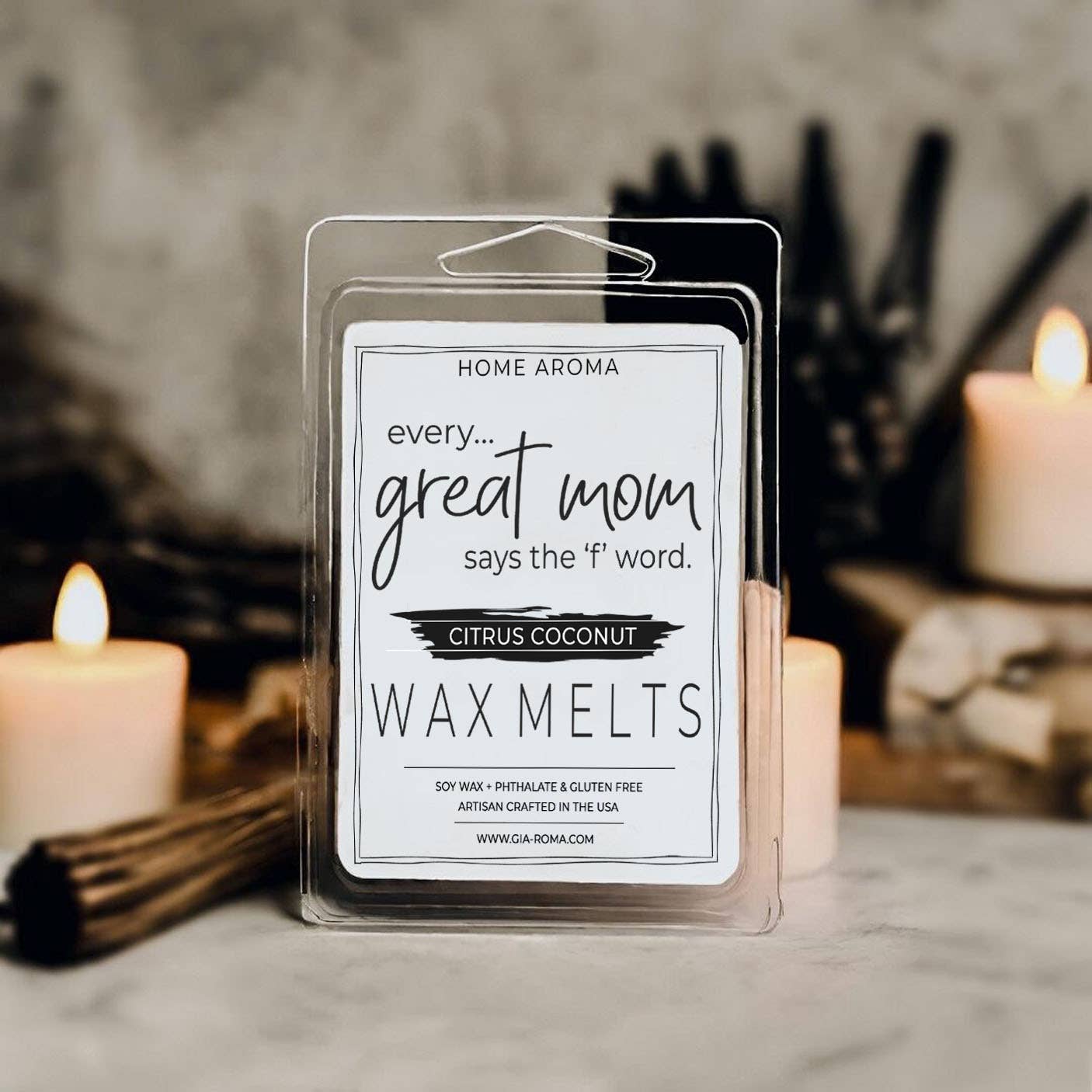 Christmas Home Fragrance, Soy Wax Melt Funny Cheap Gift Idea: Coffee Vanilla / White Label