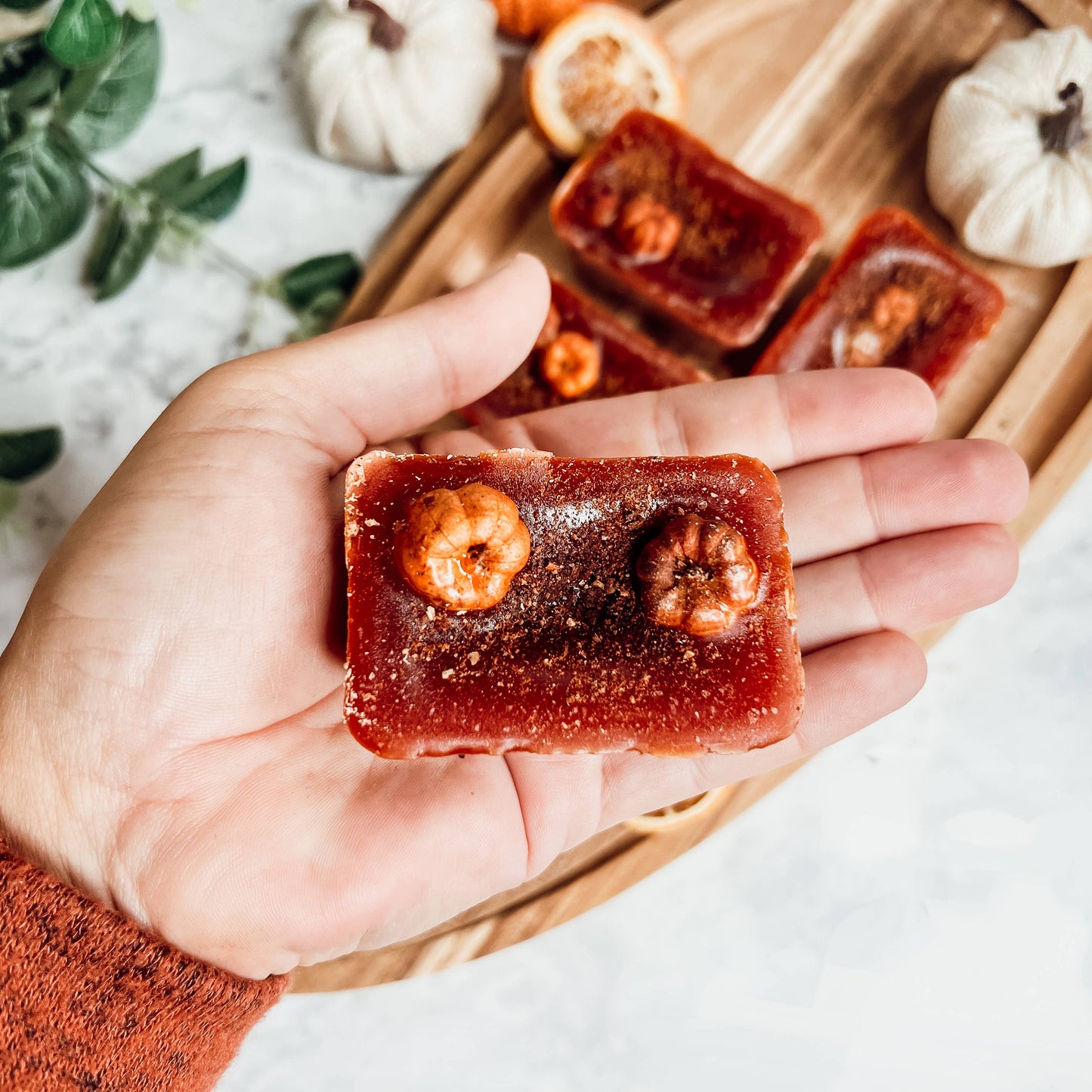 Pumpkin Wax Melts, Unique Pumpkin Lover Gift LIMITED EDITION: White Standard labels / Pumpkin