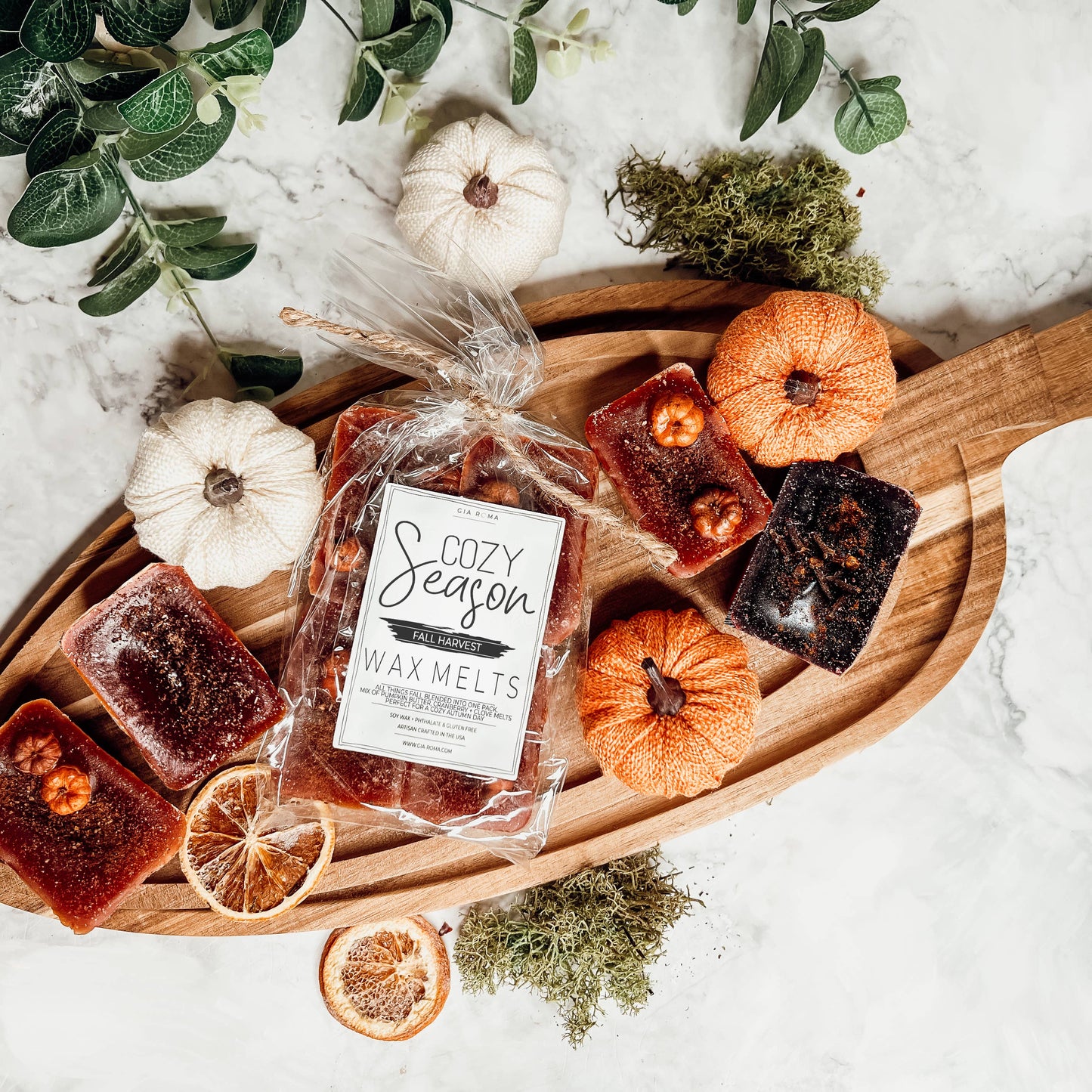 Pumpkin Wax Melts, Unique Pumpkin Lover Gift LIMITED EDITION: White Standard labels / Pumpkin