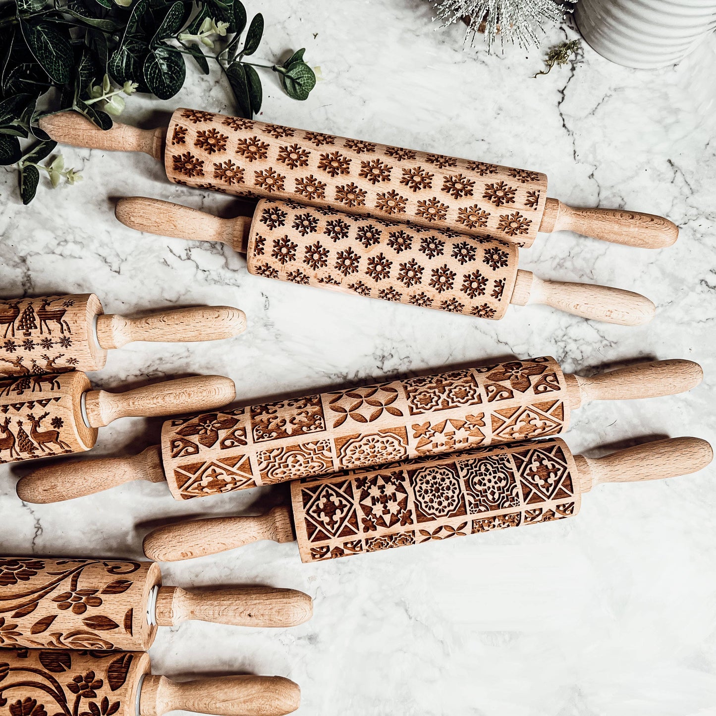 Christmas Baking Gift Set, Wooden Rolling Pins for Cookies: Yes Please / Standard 13.75" / Reindeer