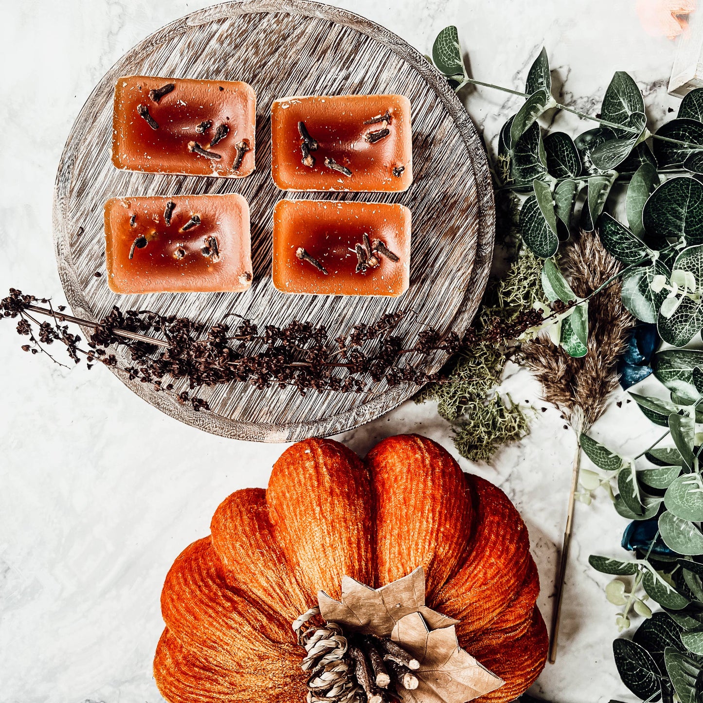 Pumpkin Wax Melts, Unique Pumpkin Lover Gift LIMITED EDITION: White Standard labels / Pumpkin