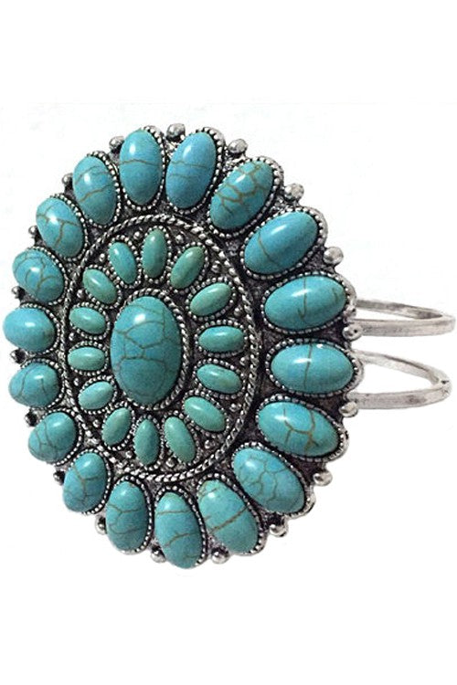 Turquoise Stone Concho Bracelet