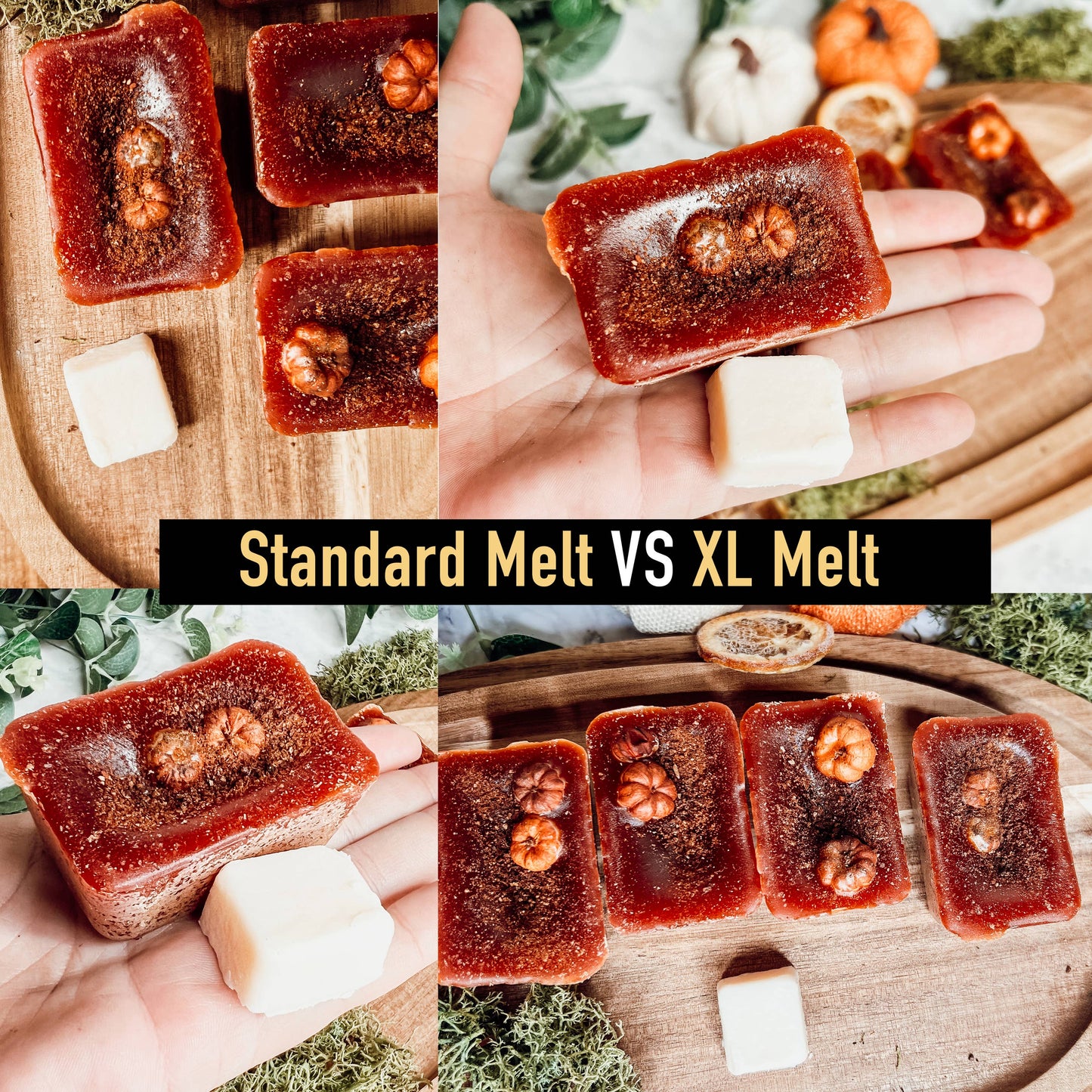 Pumpkin Wax Melts, Unique Pumpkin Lover Gift LIMITED EDITION: White Standard labels / Pumpkin