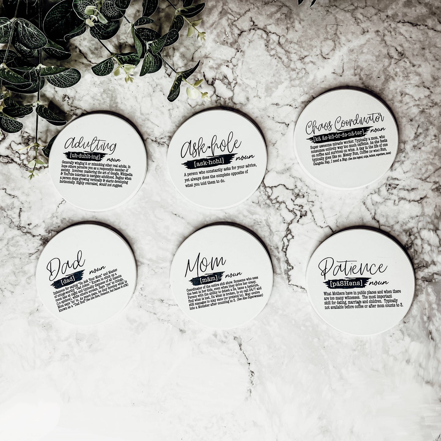 Hilarious Housewarming Gift Set, Funny Ceramic Coaster Humor: Coffee