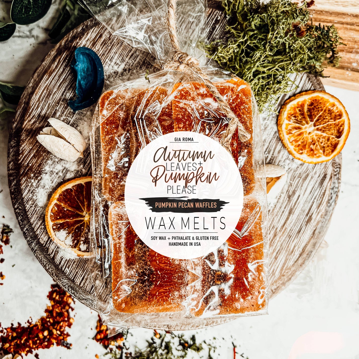 Pumpkin Wax Melts, Unique Pumpkin Lover Gift LIMITED EDITION: White Standard labels / Pumpkin