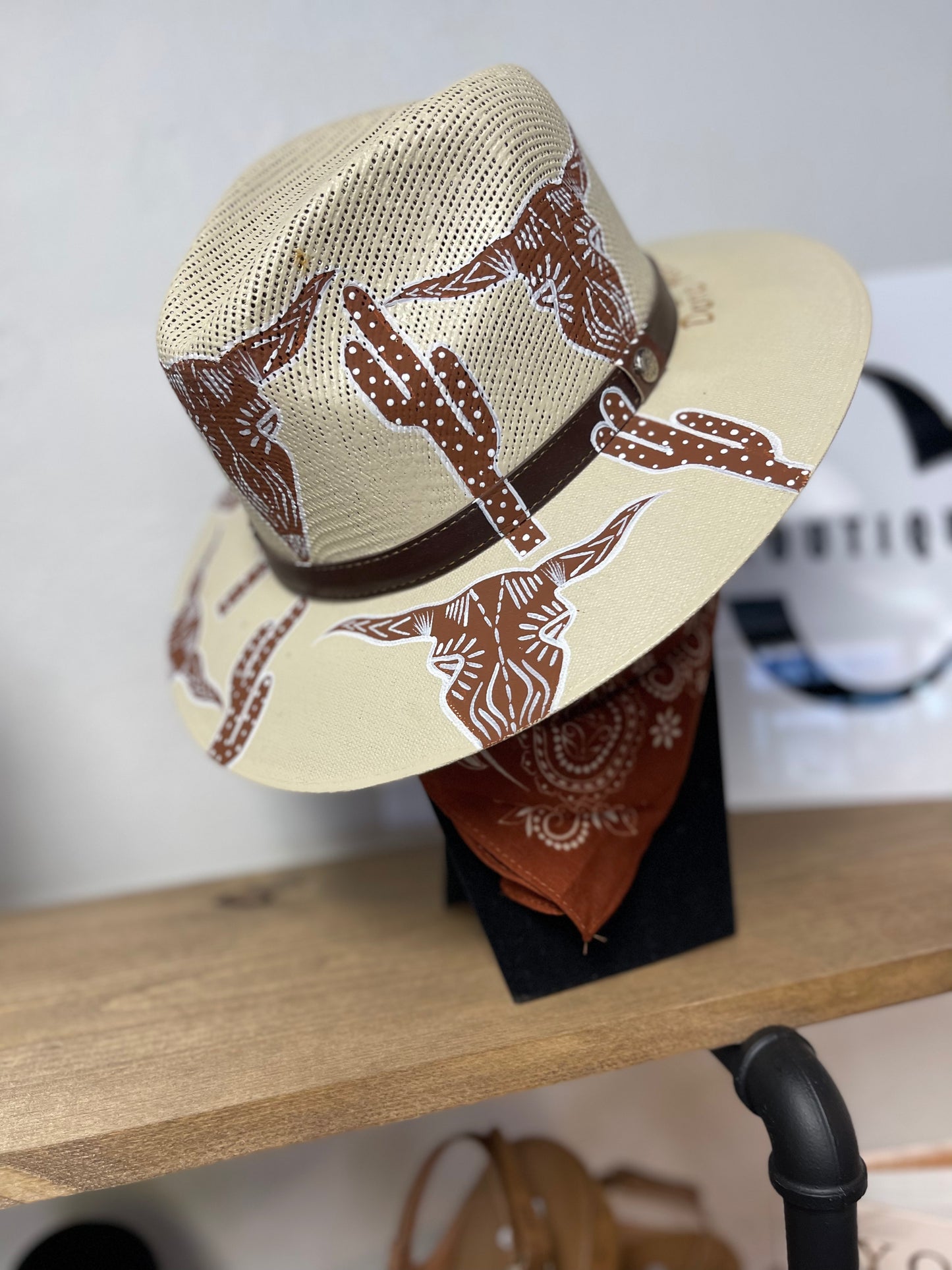Skull & Cactus Hand Painted Hat