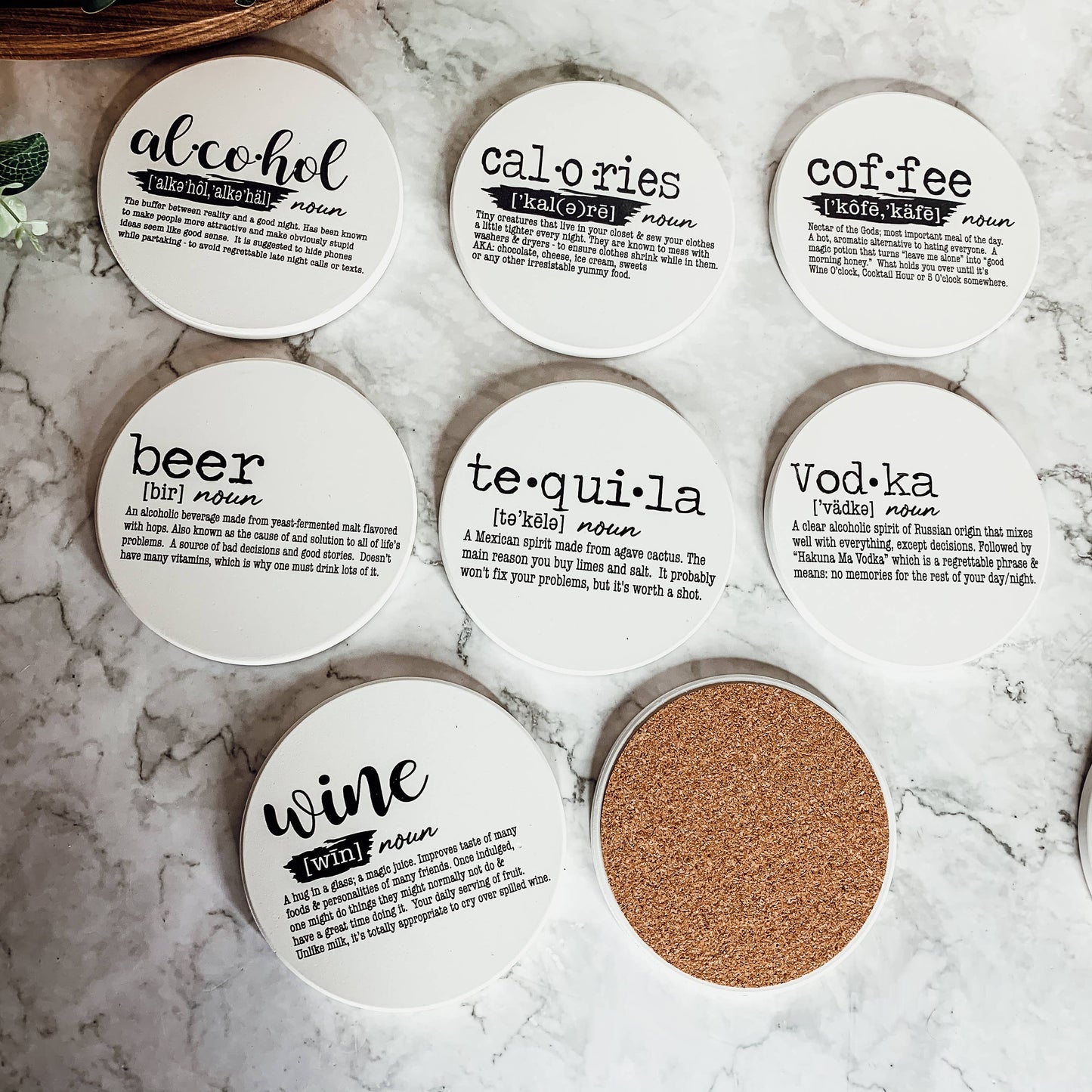 Hilarious Housewarming Gift Set, Funny Ceramic Coaster Humor: Coffee