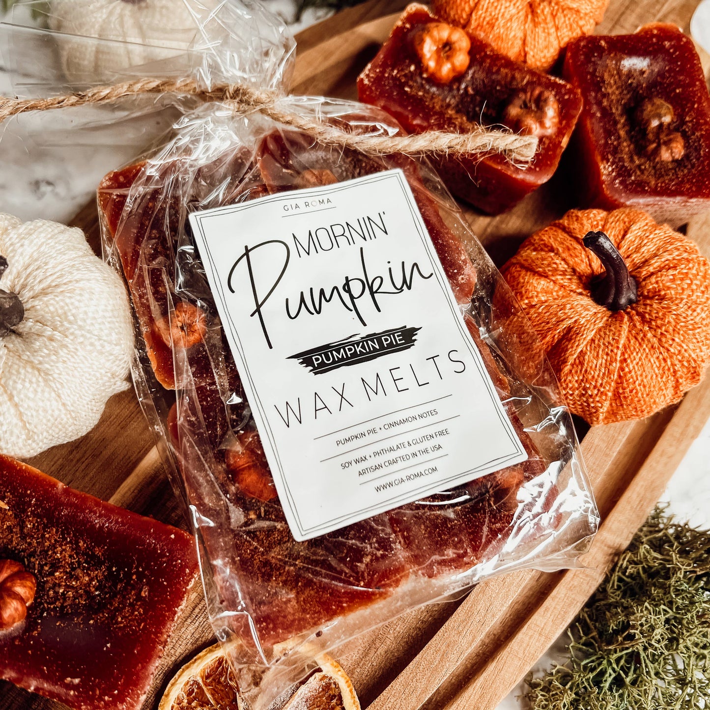 Pumpkin Wax Melts, Unique Pumpkin Lover Gift LIMITED EDITION: White Standard labels / Pumpkin