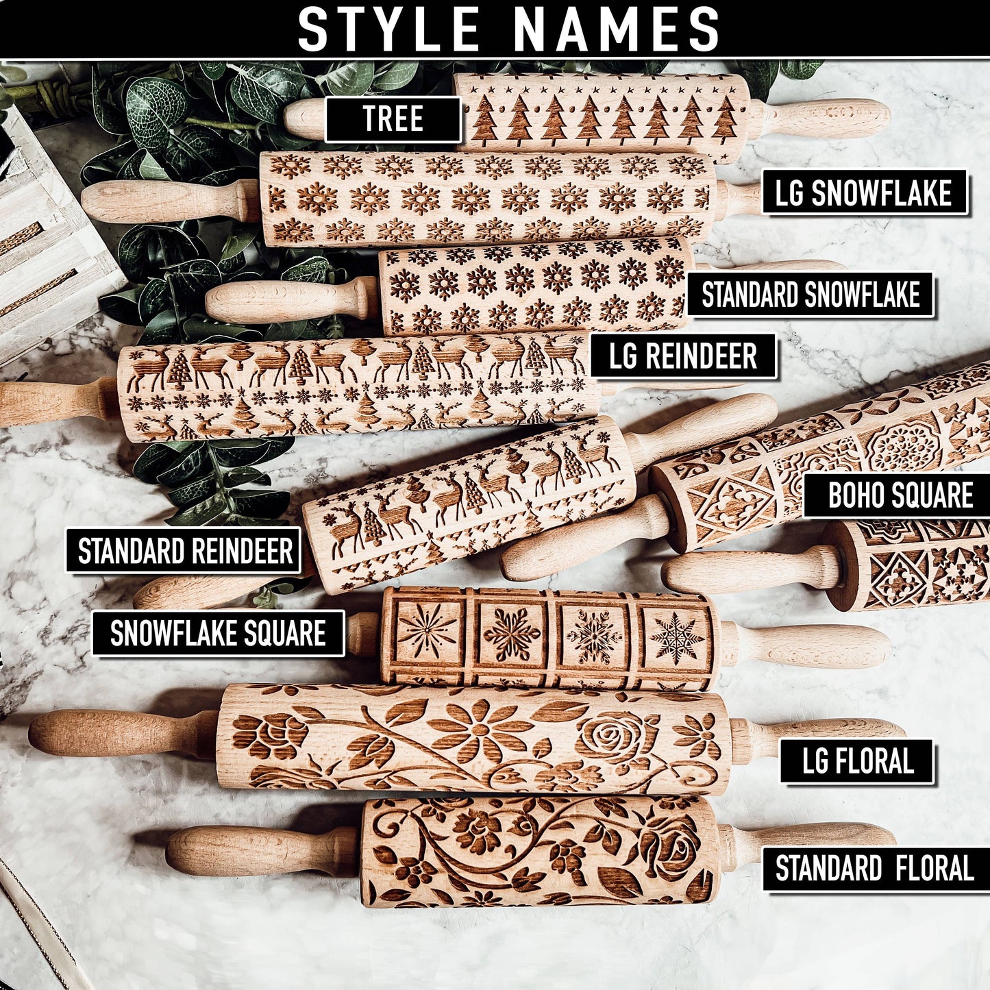 Christmas Rolling Pins of Sold Out Styles, Baking Gift Sets: No Thank You / Snowflake Square
