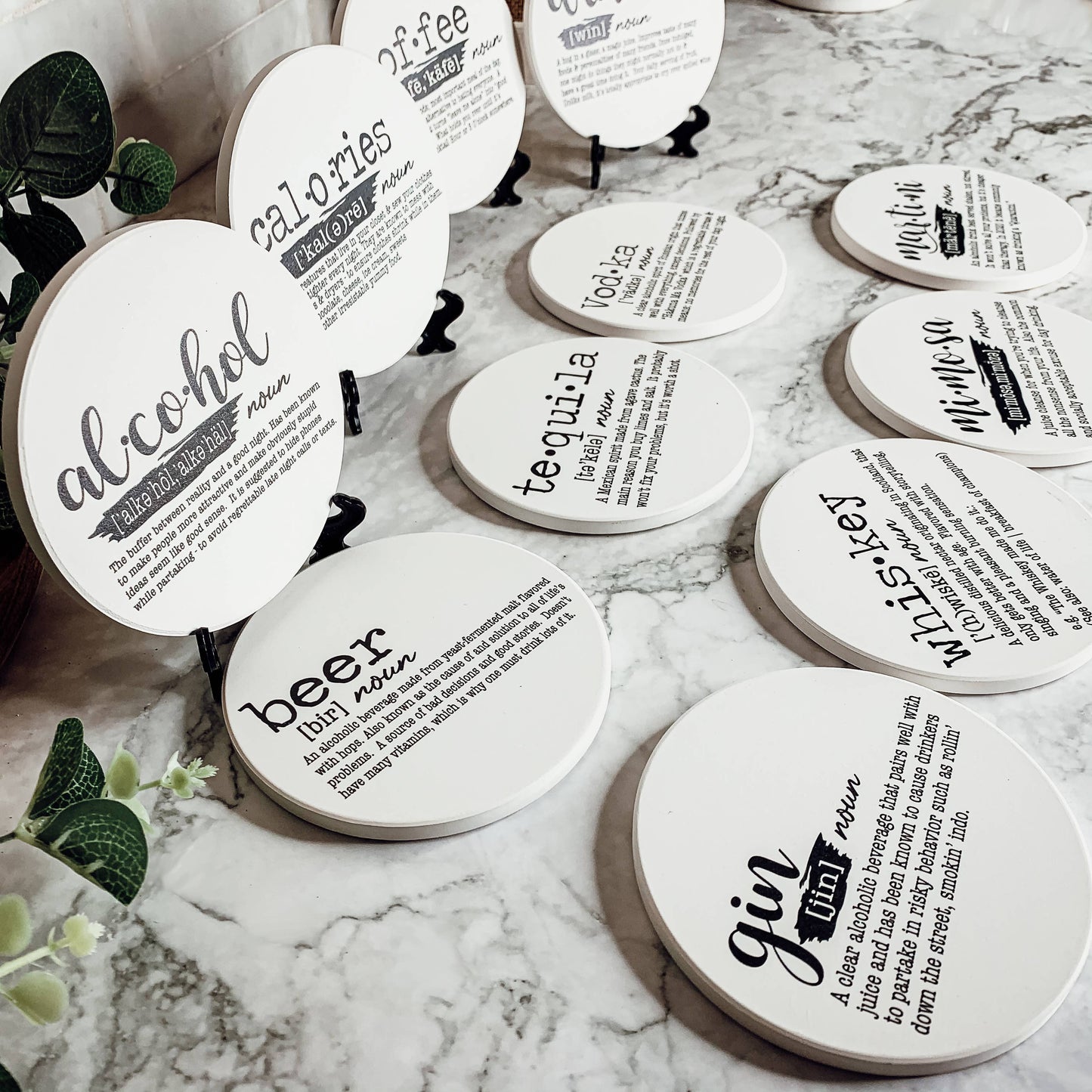 Hilarious Housewarming Gift Set, Funny Ceramic Coaster Humor: Coffee