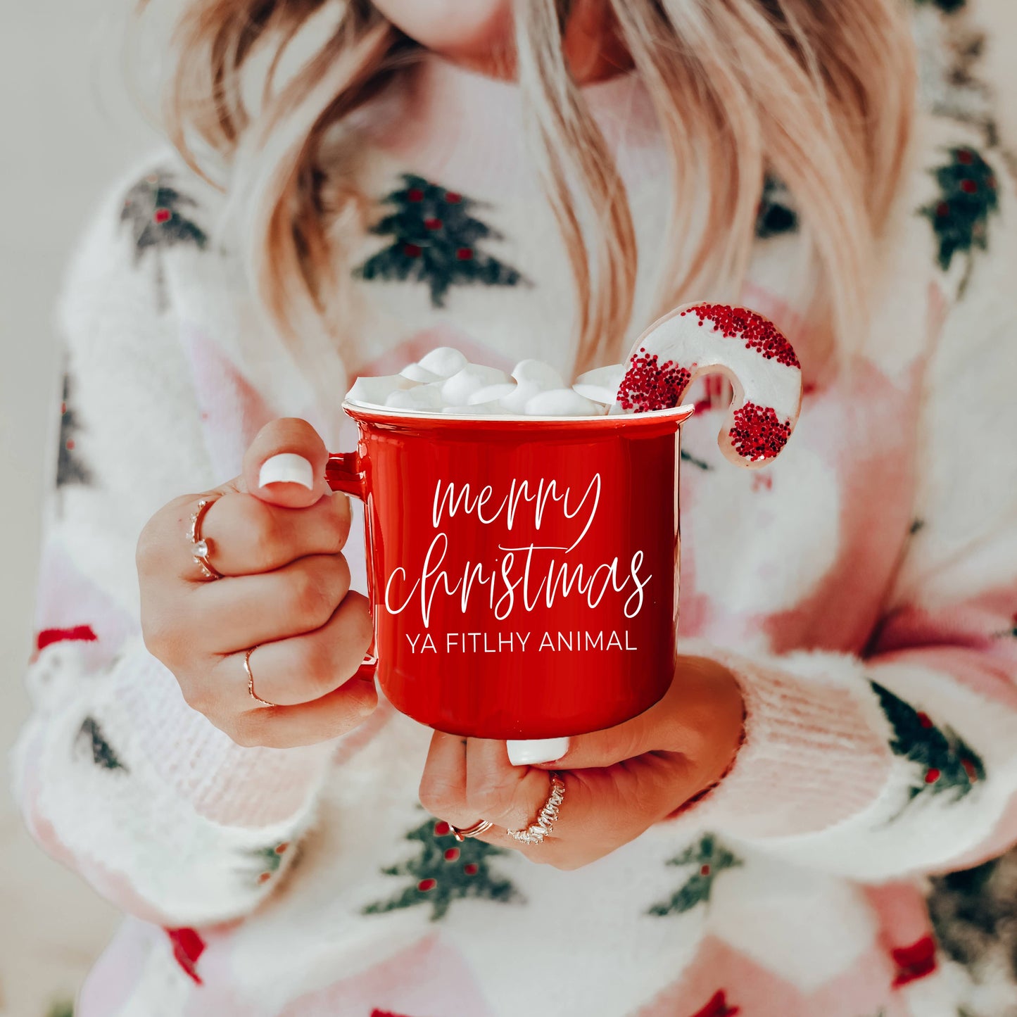 We're Like Really into Christmas Coffee Mugs, Modern Holiday: Deck the Halls-Green Mug