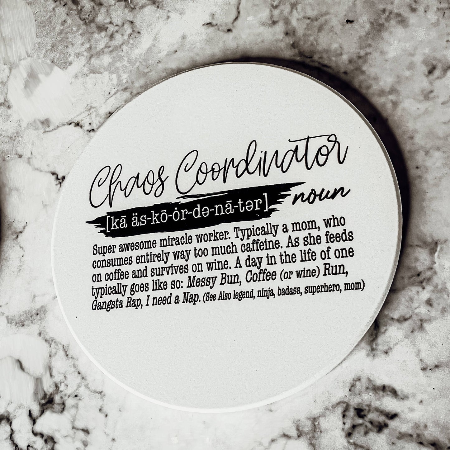 Hilarious Housewarming Gift Set, Funny Ceramic Coaster Humor: Coffee