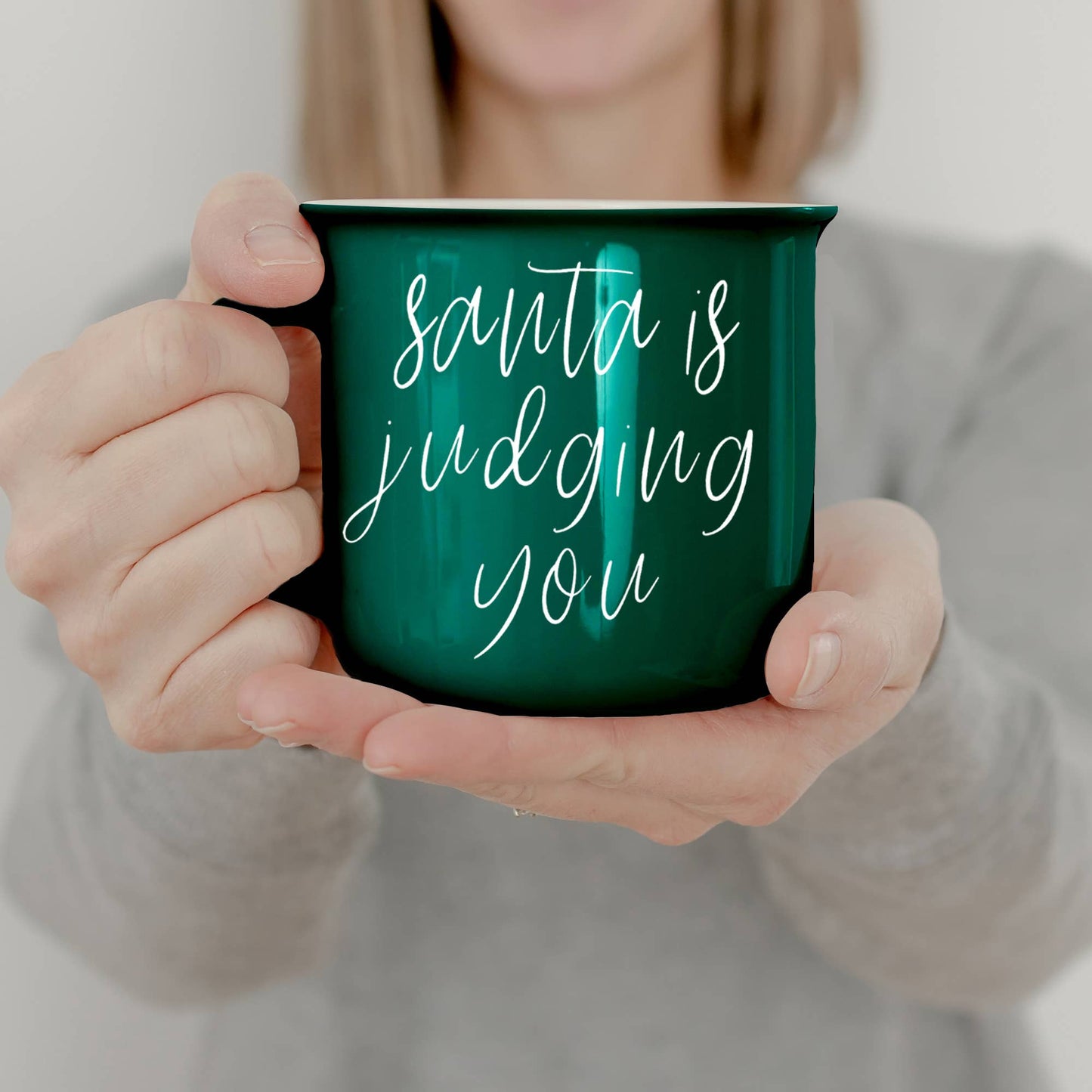 We're Like Really into Christmas Coffee Mugs, Modern Holiday: Deck the Halls-Green Mug