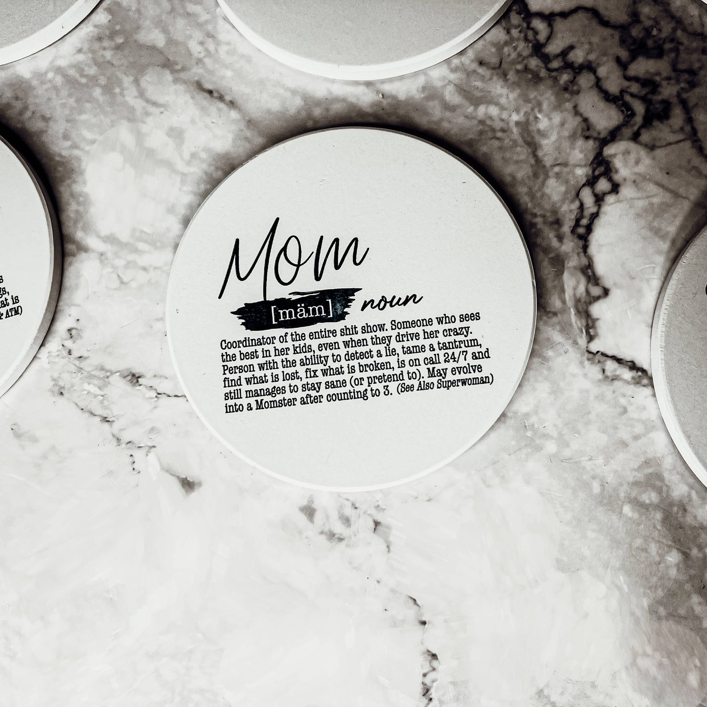 Hilarious Housewarming Gift Set, Funny Ceramic Coaster Humor: Coffee