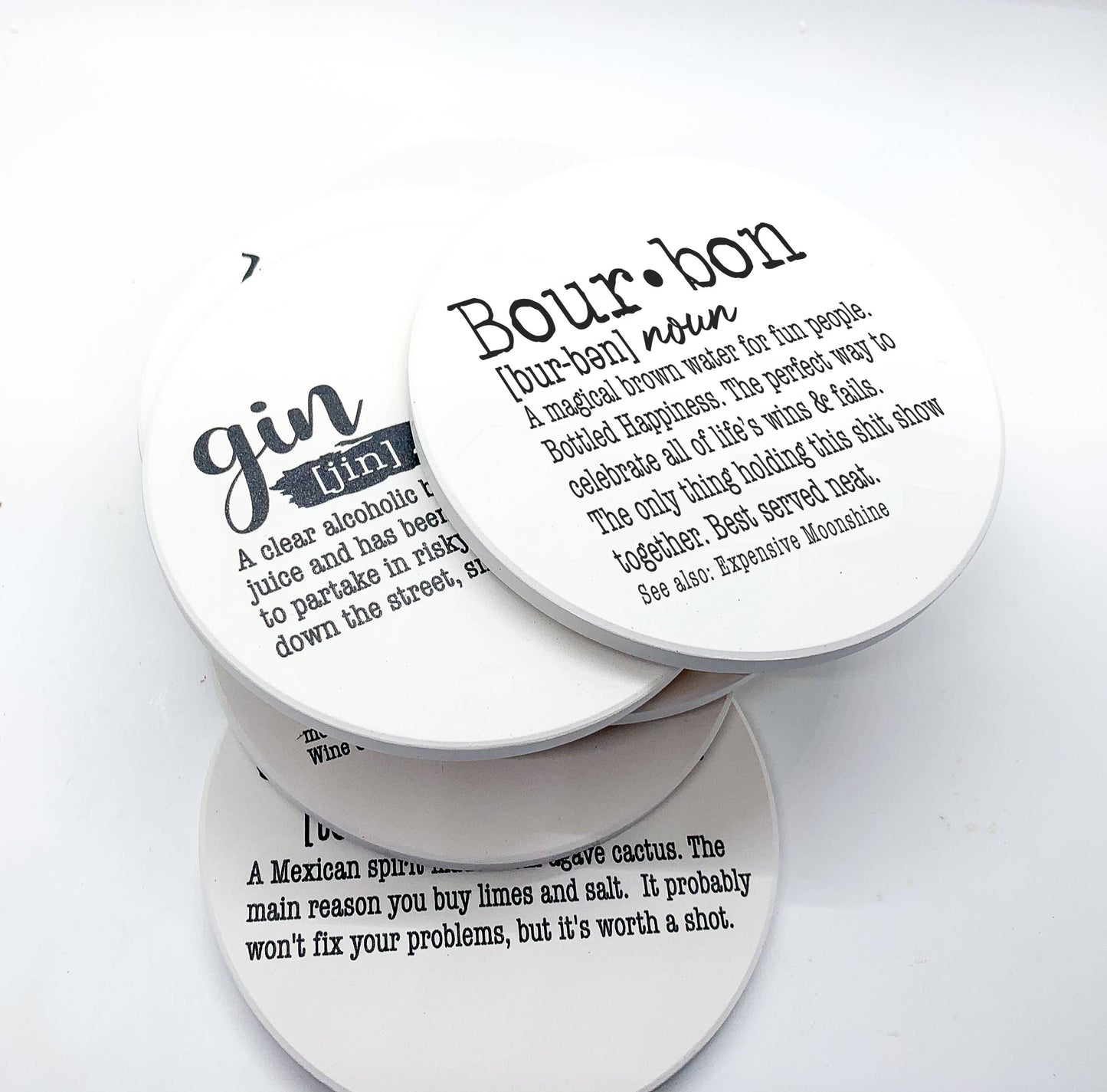 Hilarious Housewarming Gift Set, Funny Ceramic Coaster Humor: Coffee