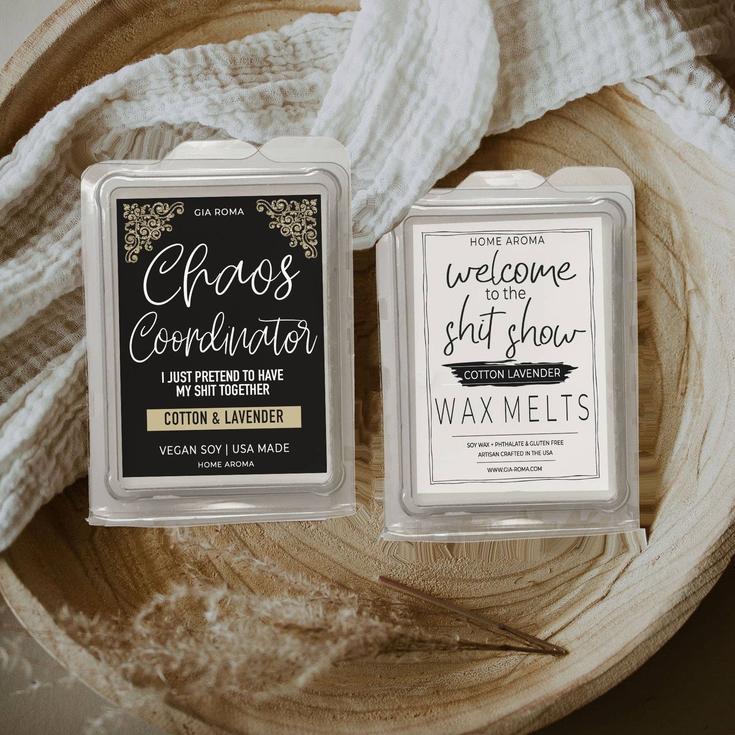 Christmas Home Fragrance, Soy Wax Melt Funny Cheap Gift Idea: Coffee Vanilla / White Label