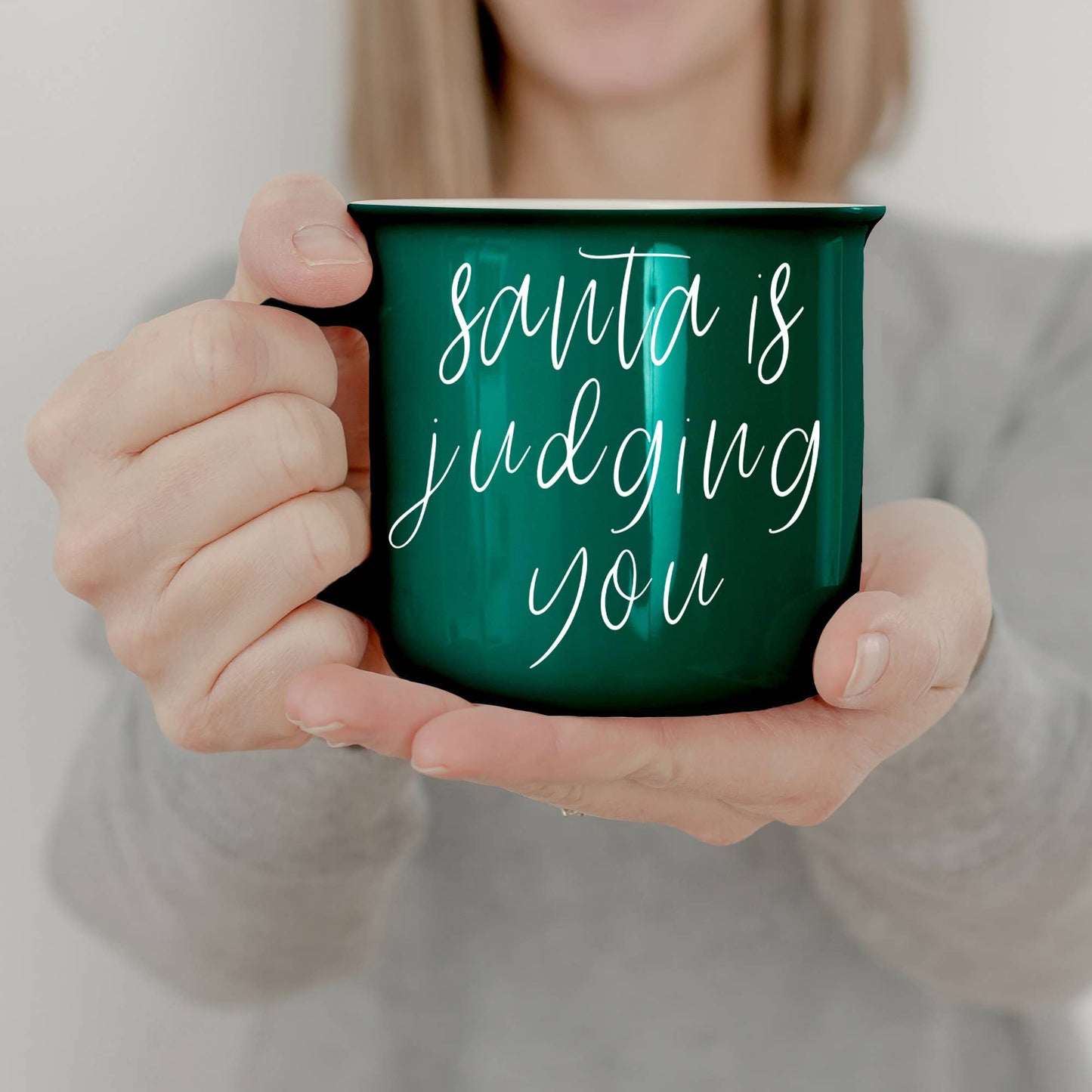 We're Like Really into Christmas Coffee Mugs, Modern Holiday: Deck the Halls-Green Mug