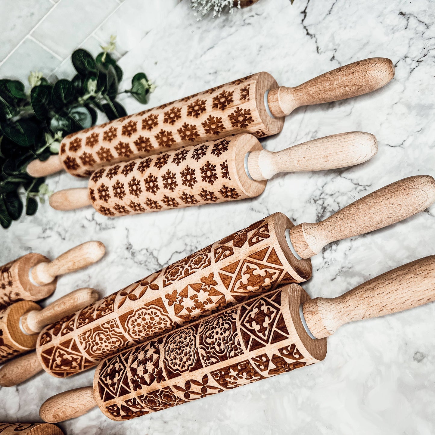 Christmas Baking Gift Set, Wooden Rolling Pins for Cookies: Yes Please / Standard 13.75" / Reindeer