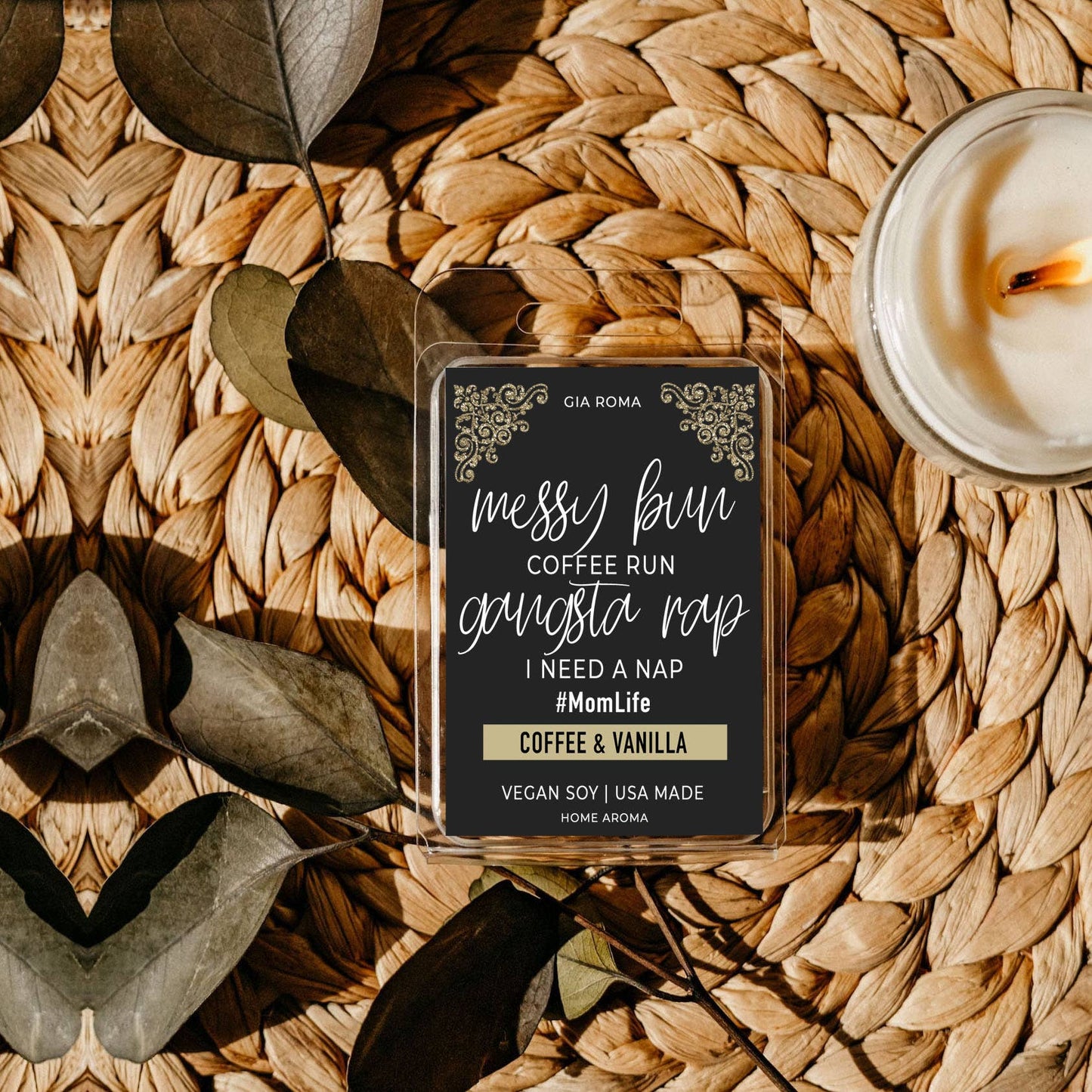 Christmas Home Fragrance, Soy Wax Melt Funny Cheap Gift Idea: Coffee Vanilla / White Label