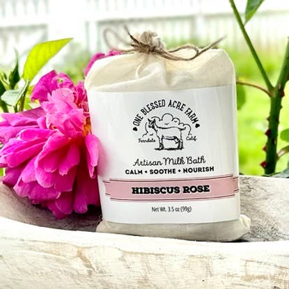 Hibiscus Rose Goat Milk Tub Tea, Artisan Milk Bath