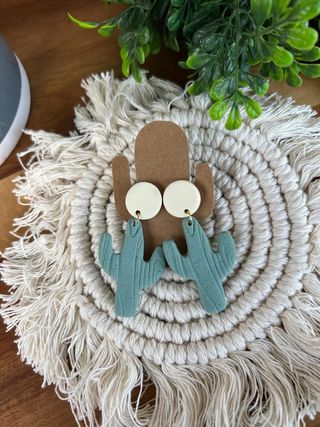 Clay Cactus Earrings