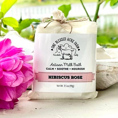 Hibiscus Rose Goat Milk Tub Tea, Artisan Milk Bath