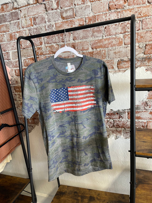 Camo Tee w/Flag