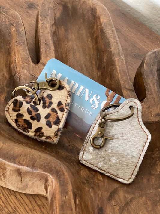 Leather Fur-on Key Chain (2 styles)