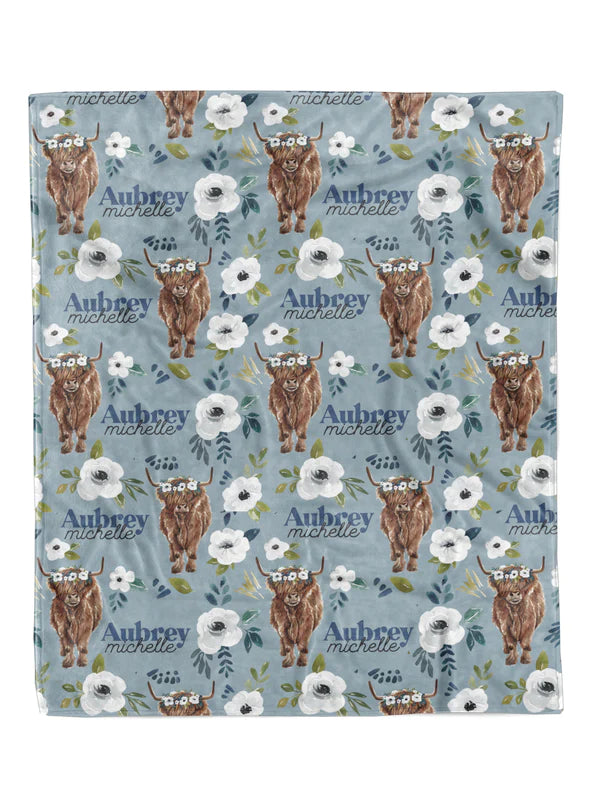 FLORAL HIGHLANDS CUSTOM MINKY BLANKET