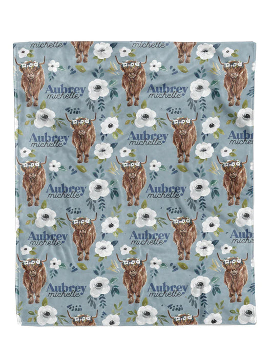 FLORAL HIGHLANDS CUSTOM MINKY BLANKET