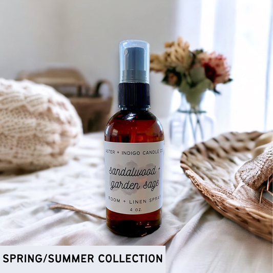 Sandalwood + Garden Sage | Summer Room + Linen Spray | 4oz